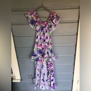 Luisa Positano Hi-Low Floral Dress Small